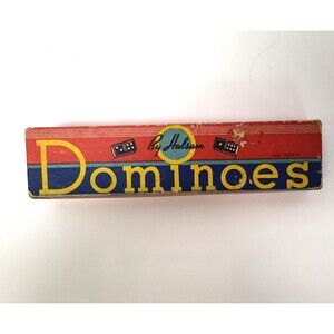 VINTAGE DOMINOES By HALSAM - 28 PIECES - ORIGINAL BOX SET NO. 623-H